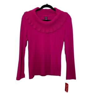 Rafaella Sweater Casual Cowl Neck Long Sleeve Knitted Pullover Barbie Pink M NWT